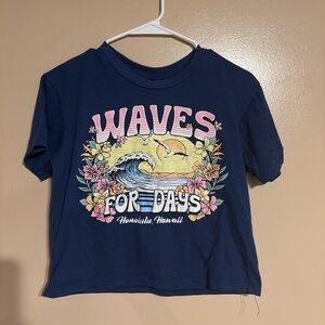 Navy Blue 'Waves for Days' Women's Tee
